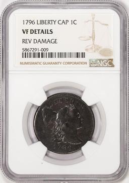 1796 Liberty Cap Flowing Hair Large Cent Coin NGC VF Details