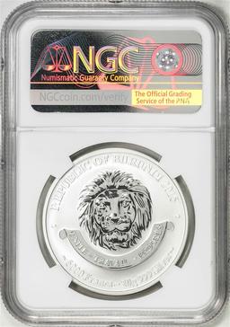 2015 Burundi 5000 Francs History of Aviation Amiot 143 Silver Coin NGC Reverse PF70