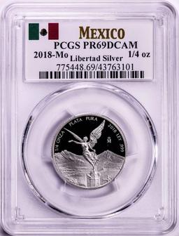 2018-Mo Mexico Proof 1/4 oz Silver Libertad Coin PCGS PR69DCAM