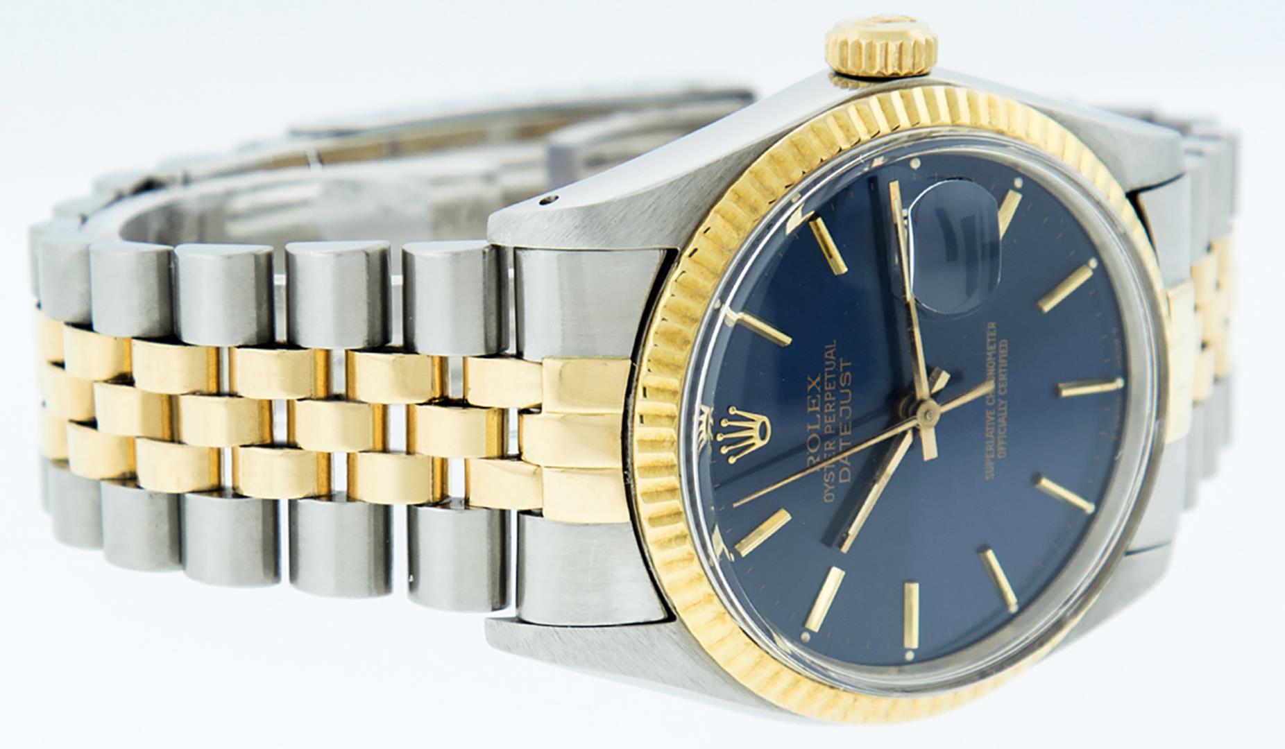 Rolex Men's Two Tone Blue Index Datejust Wristwatch