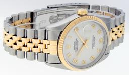 Rolex Men's Two Tone Cream Jubilee Datejust Wristwatch