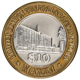 .999 Silver Maxim Hotel & Casino Las Vegas, Nevada $10 Limited Edition Gaming Token