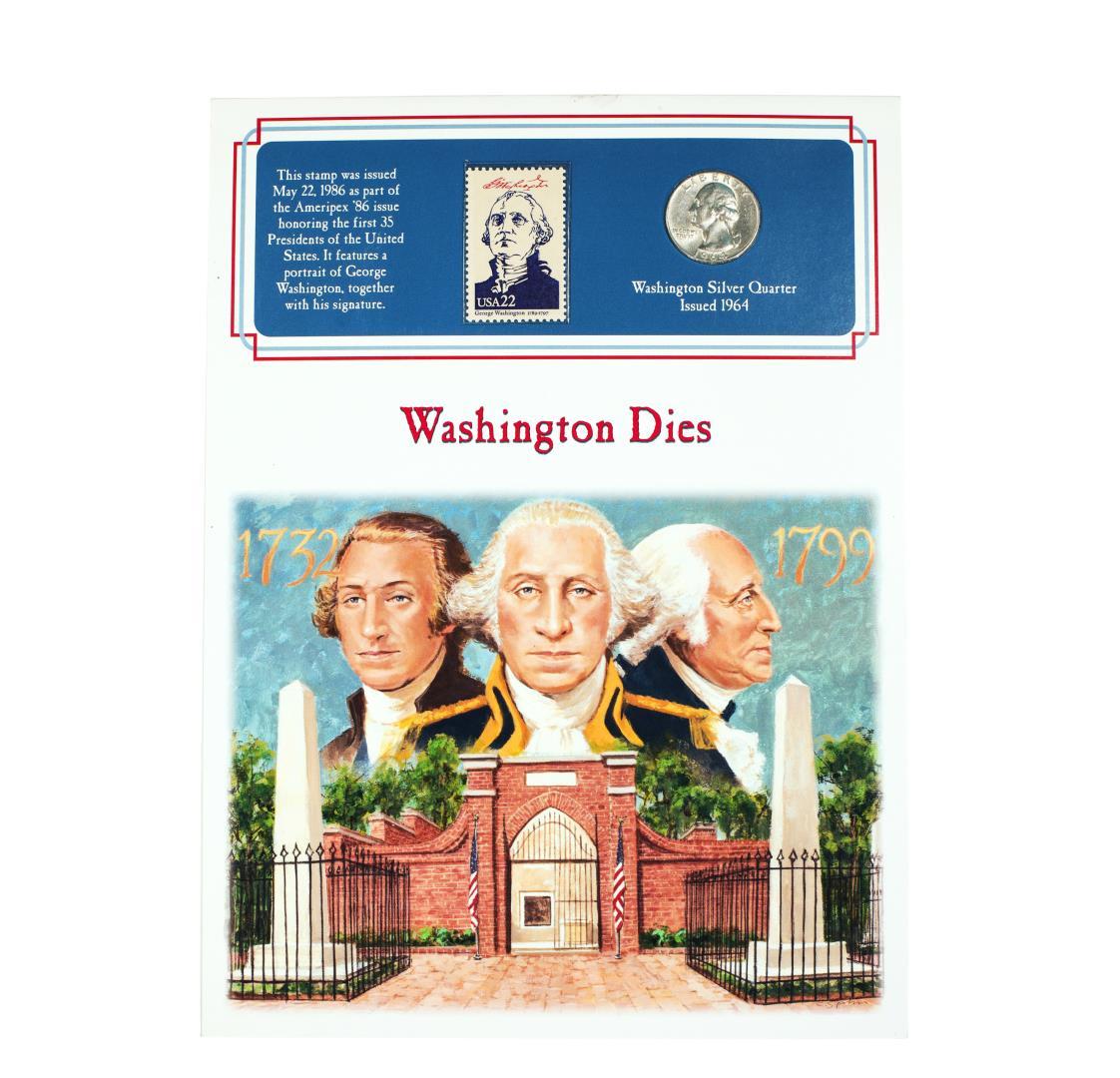 Lot of (4) Washington Quarter & Stamp Sets