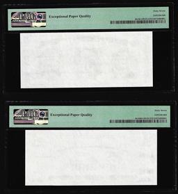 Set of Giori Test Note Washington & Lincoln Memorial PMG Superb Gem Unc 67EPQ