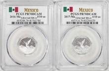 Lot of 2016-2017-Mo Mexico Proof 1/10 oz Silver Libertad Coins PCGS PR70DCAM