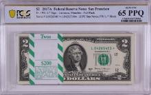 Pack 2017A $2 Federal Reserve STAR Notes San Francisco Fr.1941-L* PCGS Gem UNC 65PPQ