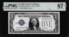 1928 $1 Funnyback Silver Certificate Note Fr.1600 PMG Superb Gem Uncirculated 67EPQ