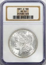 1881-S $1 Morgan Silver Dollar Coin NGC MS65