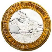 .999 Silver Sam Boyd's Sam's Town Las Vegas $10 Casino Gaming Token Limited Edition