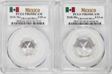 Lot of 2018-Mo Mexico Proof 1/20 and 1/10 oz Silver Libertad Coins PCGS PR69DCAM