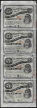 Uncut Sheet of (4) State of Louisiana Baby Bond Obsolete Notes