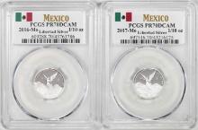 Lot of 2016-2017-Mo Mexico Proof 1/10 oz Silver Libertad Coins PCGS PR70DCAM