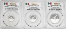 Lot of 2016-Mo Mexico Proof 1/20, 1/10 and 1/4 oz Silver Libertad Coins PCGS PR69DCAM