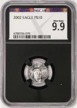 2002 $10 Platinum American Eagle Coin NGCX Mint State 9.9