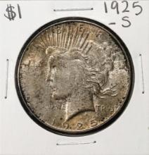 1925-S $1 Peace Silver Dollar Coin