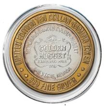 .999 Silver Golden Nugget Las Vegas, Nevada $10 Casino Limited Edition Gaming Token