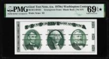 Circa 1970's Washington Center Giori Test Note PMG Superb Gem Uncirculated 69EPQ STAR