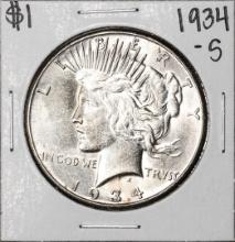 1934-S $1 Peace Silver Dollar Coin