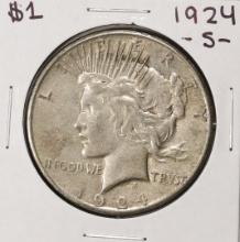 1924-S $1 Peace Silver Dollar Coin