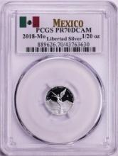 2018-Mo Mexico Proof 1/20 oz Silver Libertad Coin PCGS PR70DCAM