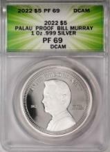 2022 $5 Palau Proof Bill Murray Silver Coin ANACS PF69DCAM