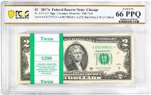 Pack of 2017A $2 Federal Reserve STAR Notes Chicago Fr.1941-G* PCGS Gem UNC 66PPQ