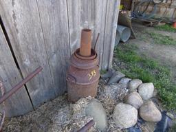 (2) Old Milk Cans, Hinged Handles (Driveway Antiques)