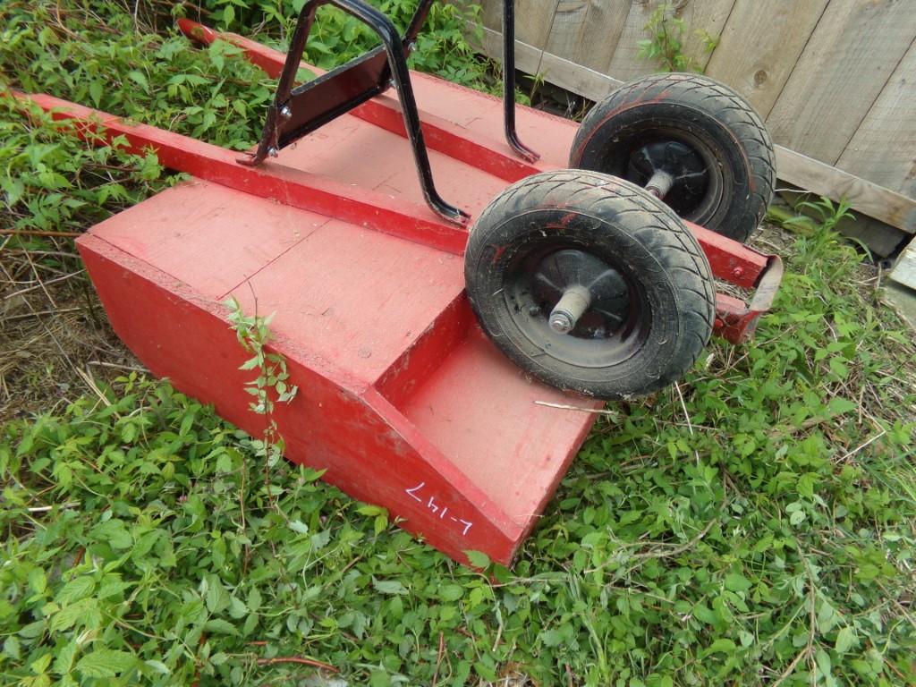 Red Wood Homemade Wheelbarrow w/(2) Wheels  (147)