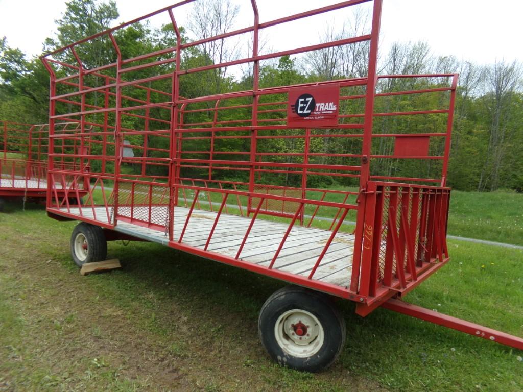 Kicker Bale Wagon, E-Z Trail Body, Steel, and Running Gear, Good Tires, 9'