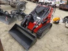 New AGT LRT 23 Mini Skid Steer Loader, Red, Gas, 44'' Bucket