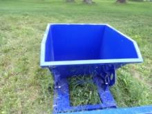 New 1 Cubic Yard Self Dumping Hopper with Fork Pockets, Blue