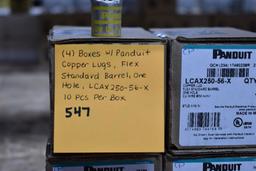 (4) BOXES WITH PANDUIT COPPER LUGS, FLEX STANDARD BARREL,