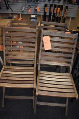 (4) WOOD FOLDING CHAIRS