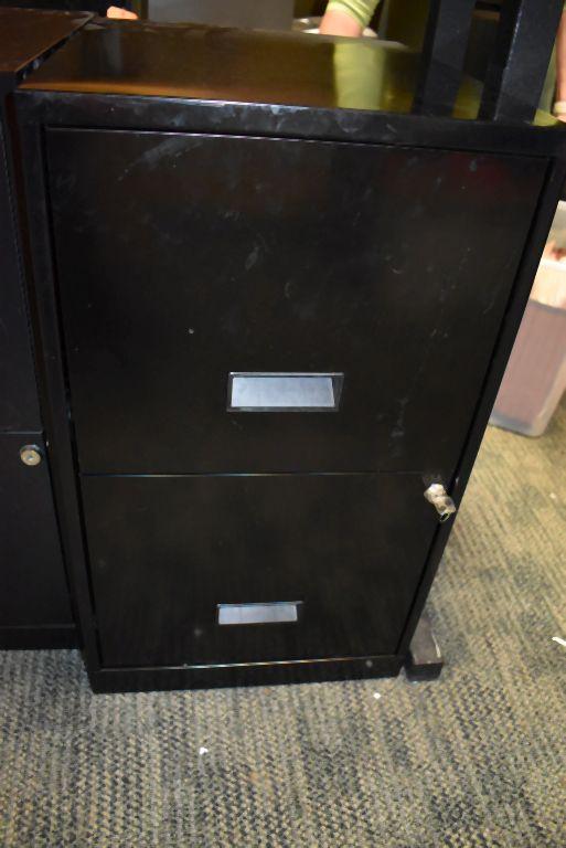 (2) TWO DRAWER FILE CABINETS, BLACK