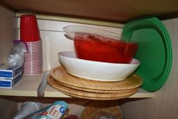 CONTENTS IN THESE TWO CABINETS (LOWER); PLASTICWARE