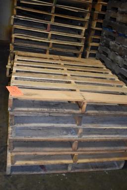 ROW WITH FOUR COLUMNS OF WOODEN PALLETS, 40" x 48",