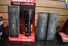 (4) REDLINE BLAST FLASHLIGHTS, 1400 LUMENS