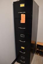 METAL VERTICAL FIVE DRAWER FILE CABINET, BLACK,