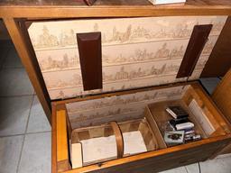 small wooden chest with handles