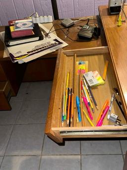 very large office corner desk or arranged, as is with contents