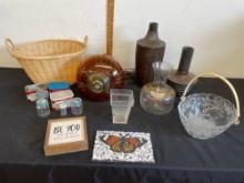 Crystal Lamp, basket and more