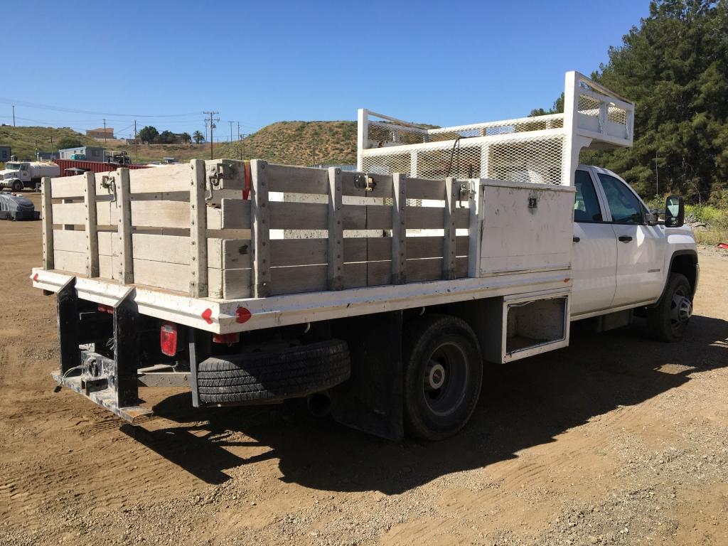 2015 GMC 3500 Sierra Crew Cab Flatbed Truck,