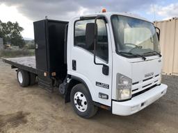 2014 Isuzu NPR Eco Max Flatbed Truck,