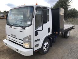 2014 Isuzu NPR Eco Max Flatbed Truck,