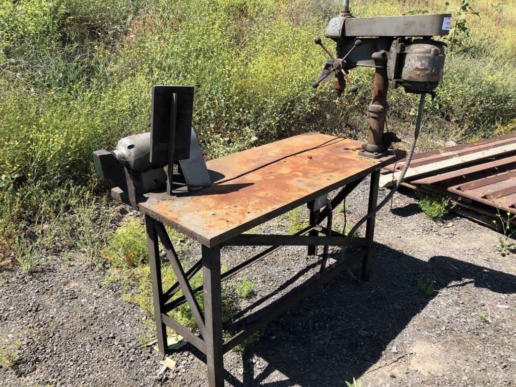 Drill Press and Brush Wheel Mounted on