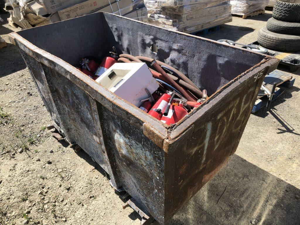 Metal Bin w/Forklift Pockets, Includes Water Hoses