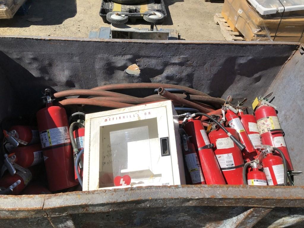 Metal Bin w/Forklift Pockets, Includes Water Hoses