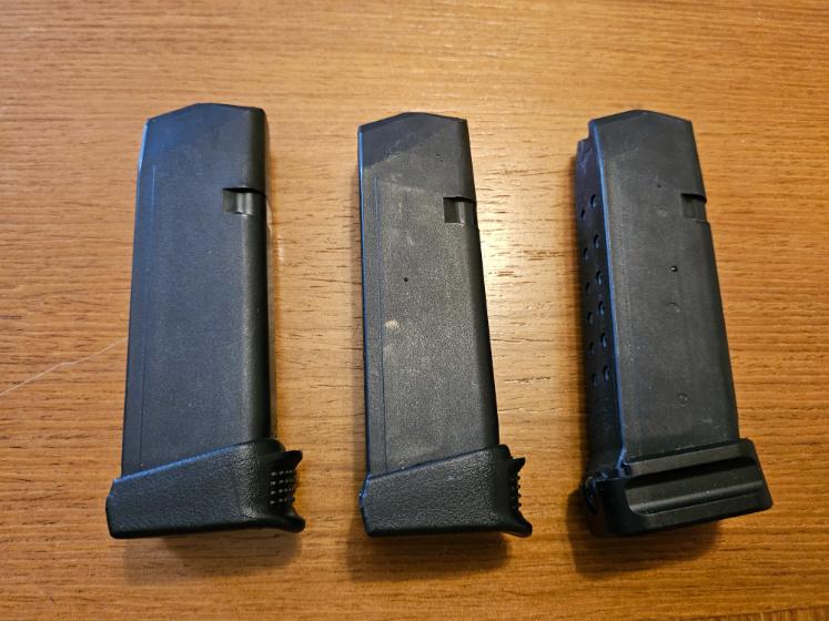 Lot of (3) Glock 9mm Magazines 1594-01 Pearce & Warne Extensions