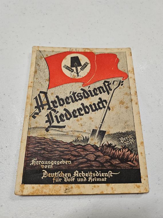 Authentic Nazi Germany Songbook "arbeitsdienft liederbuch"