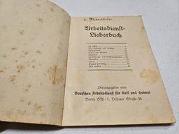 Authentic Nazi Germany Songbook "arbeitsdienft liederbuch"